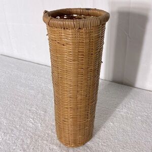 Vintage Tall Natural Tan Woven Basket
